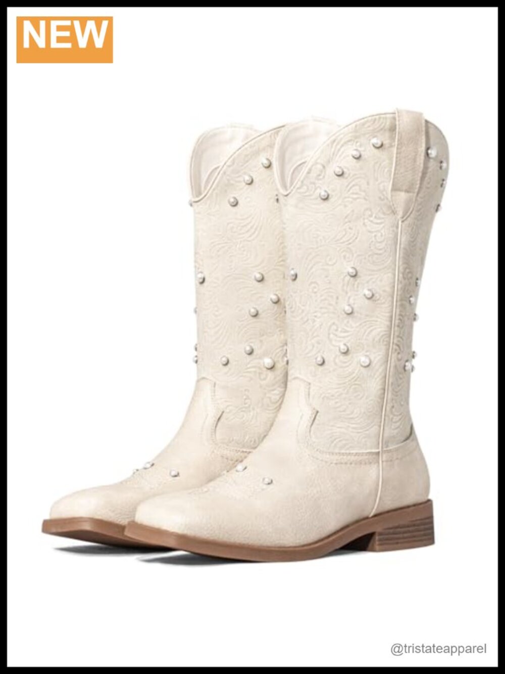 Women's Square Toe Cowboy Boots Mid-Calf Faux Leather Western Boots
